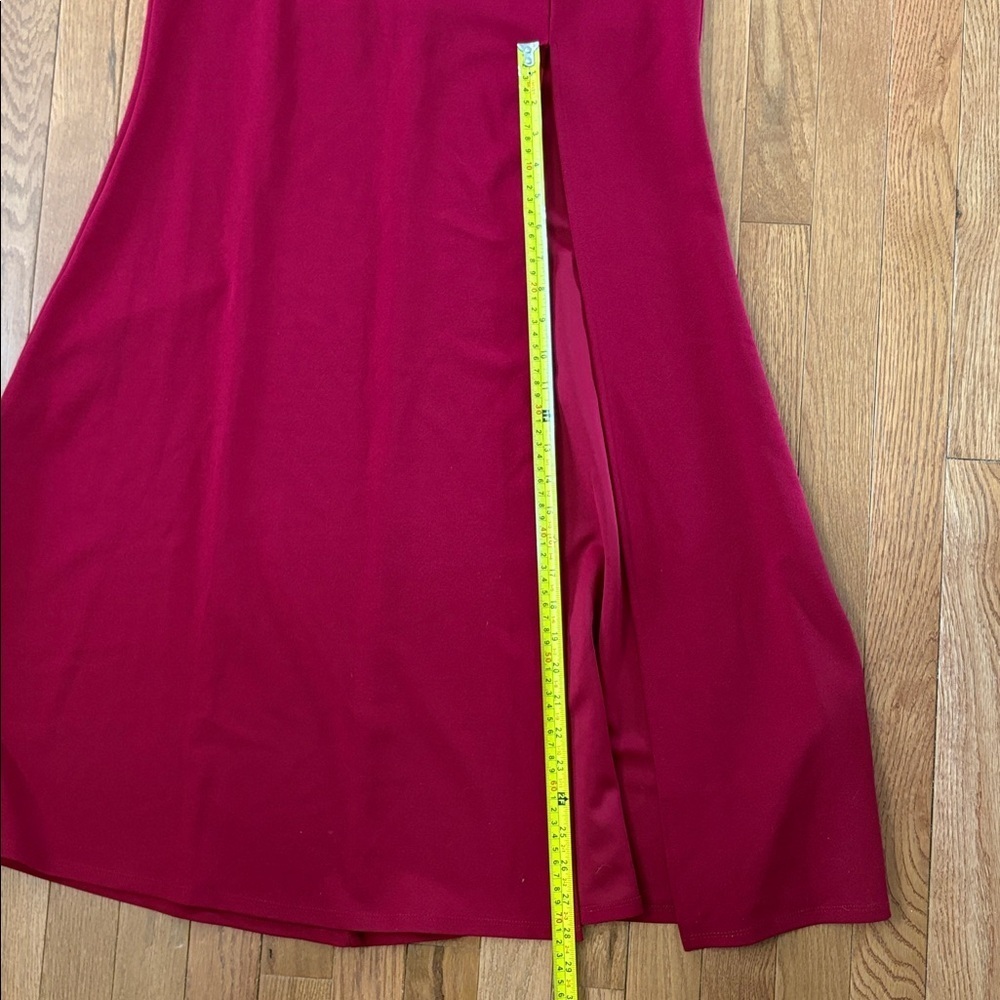 My Michelle Deep Red Maxi Skirt High Slit Size 9 - Picture 5 of 7